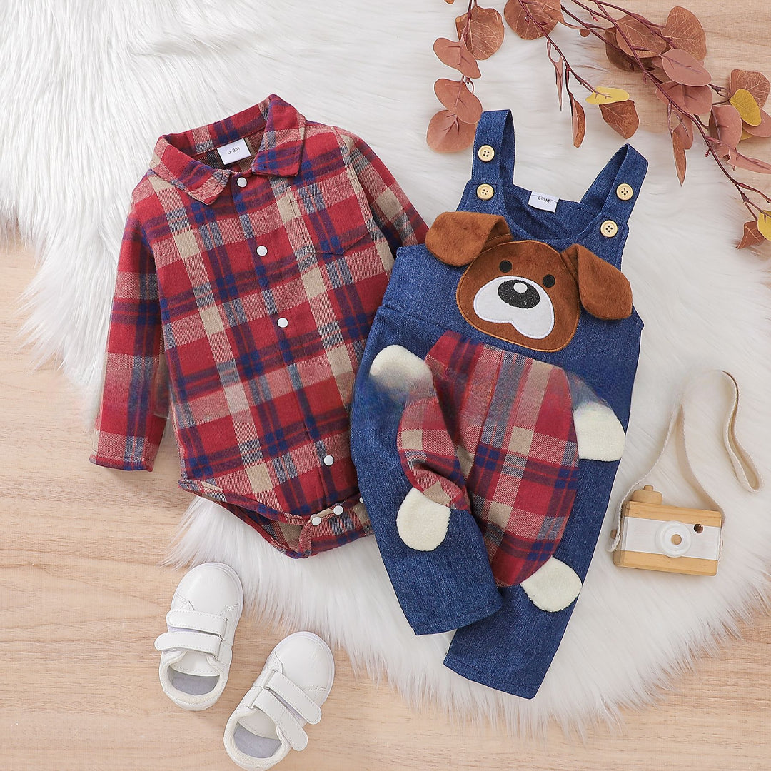 سالوبيت جينز وقميص كاروهات داخلي