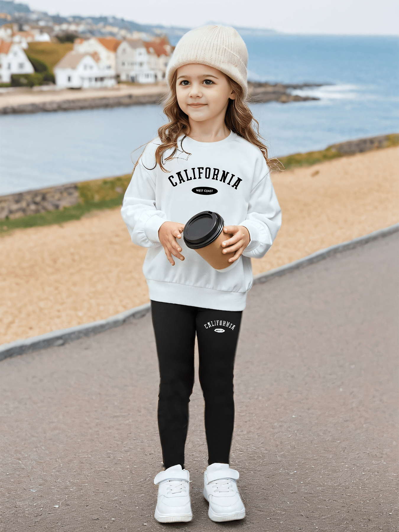 عصري للبنات"California" طقم خريفى بطبعة