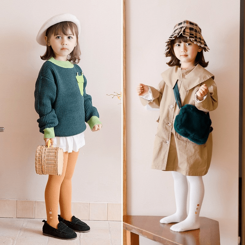 جوارب بناتي قطنية مزينة بزهور