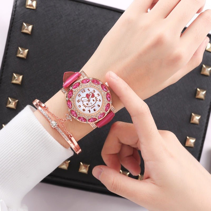 ساعة يد مرصعة بالكريستال للبنات