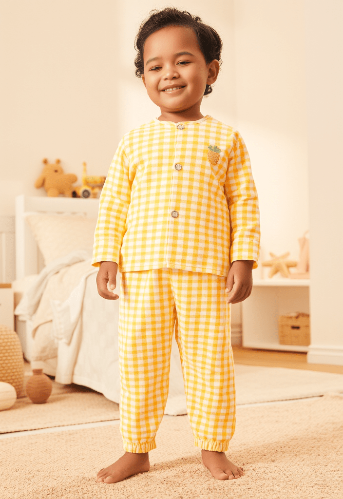 طقم النوم خفيف من قطعتين قطني كارو للاطفال صيفي