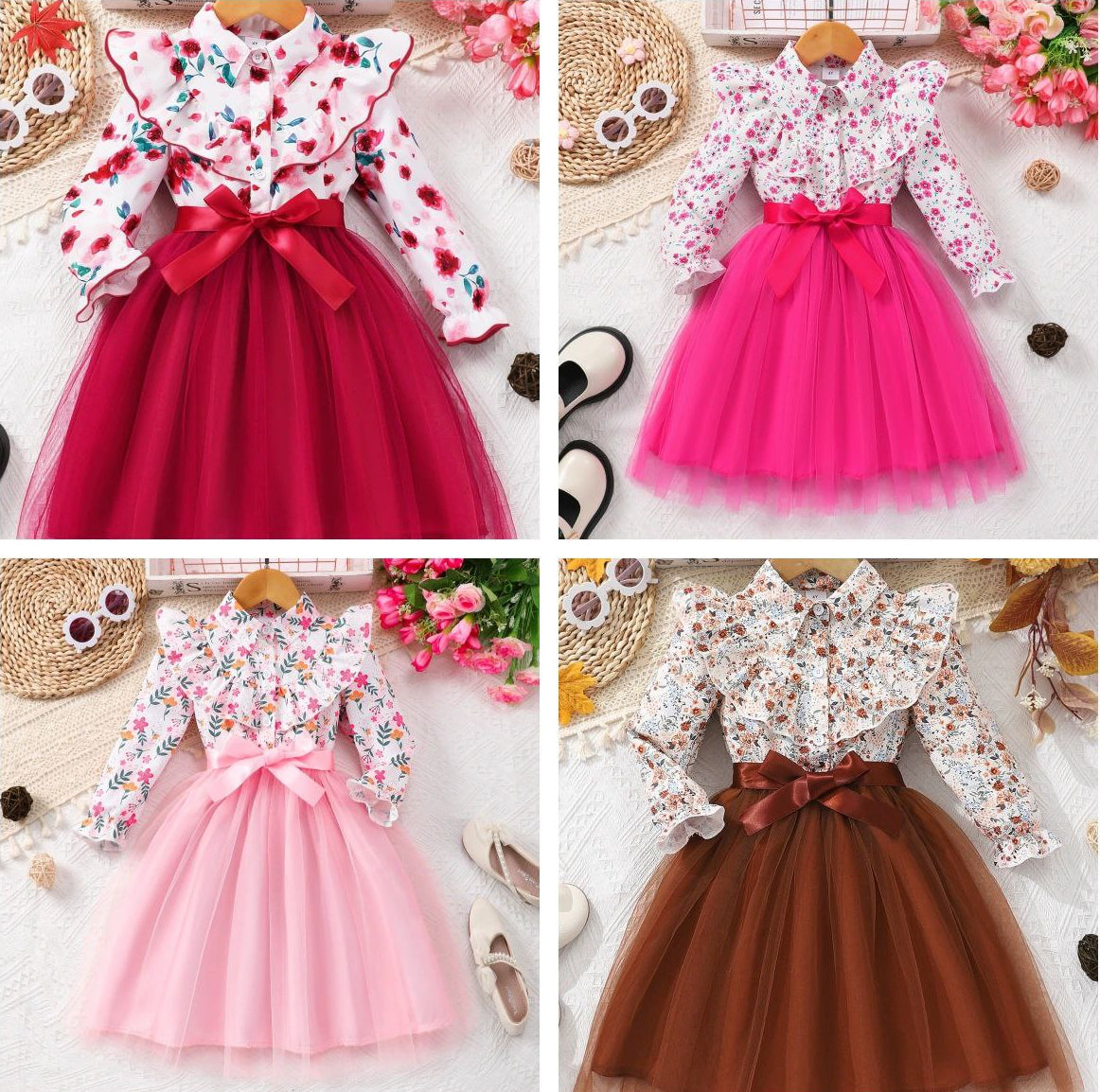 فساتين التول والورود أناقة بألوان مبهجة وتصميم ساحر