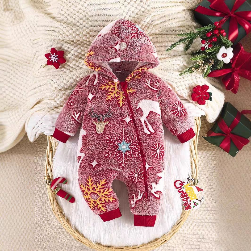 طقم أفرول قطعة واحدة شتوي ناعم ومبطن