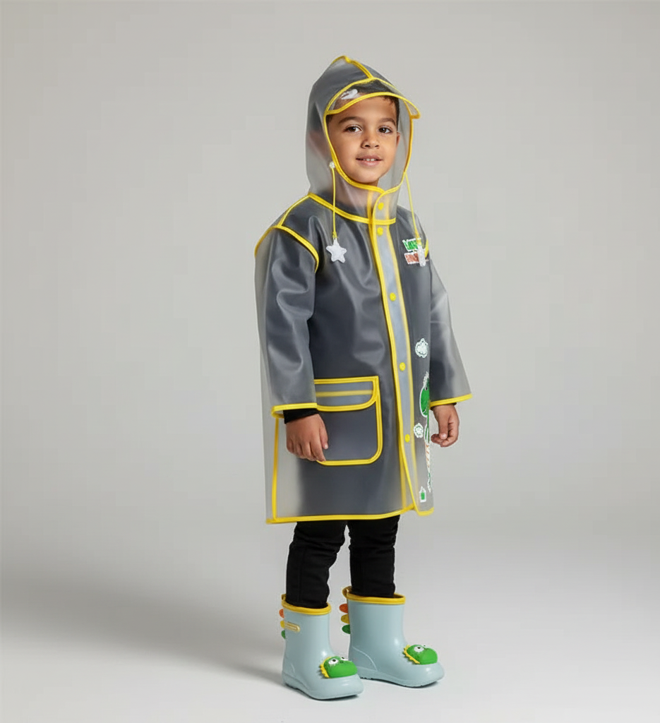 طقم الشتاء بطبعة الديناصور وحذاء شتوي مطاطى مقاوم للماء