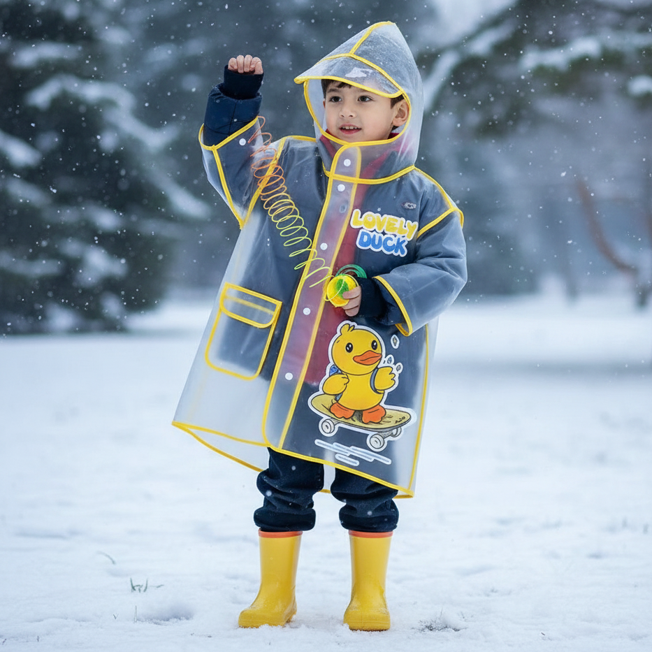 معاطف مطر شفافة بتصاميم كرتونية