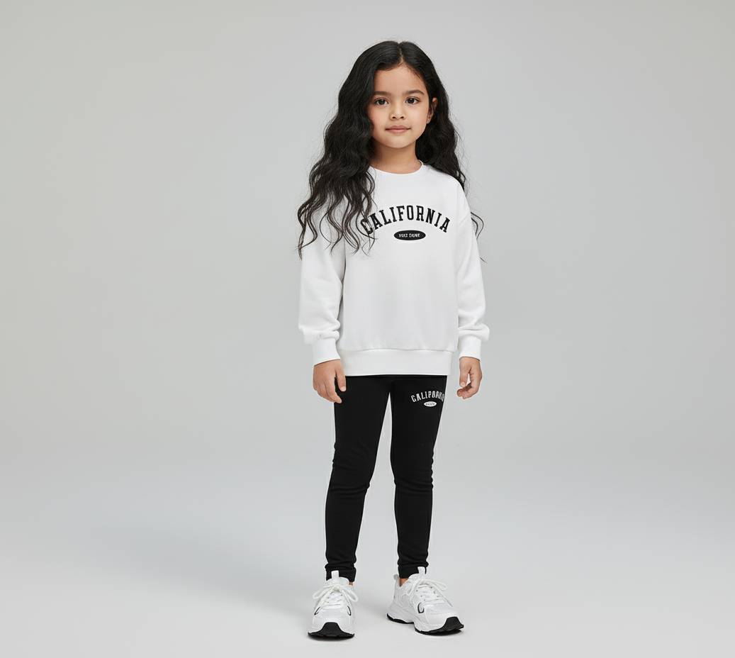 طقم كامل California من قطعتين و حذاء رياضي الى جانب نظارات  السوداء