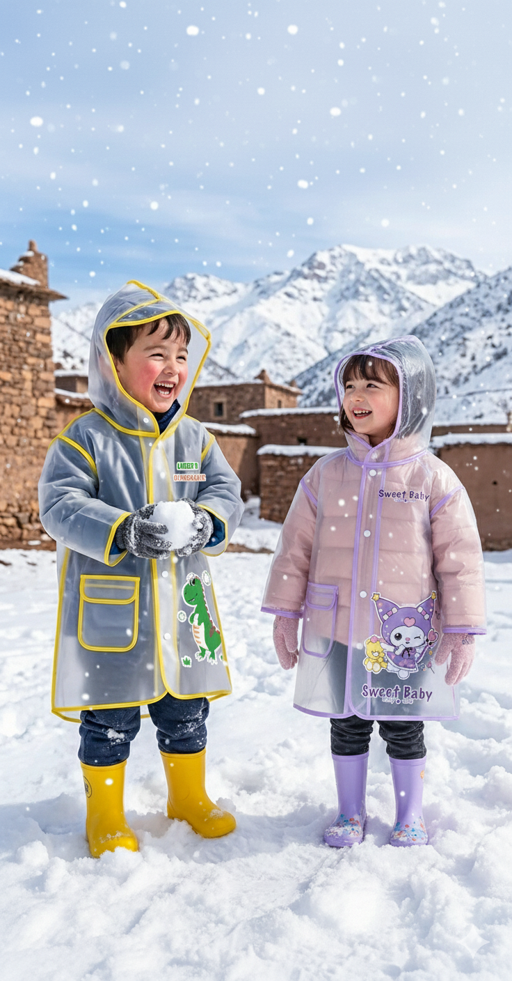 معاطف مطر شفافة بتصاميم كرتونية