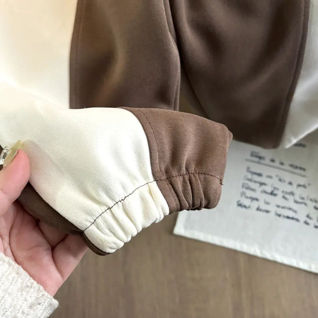 أونصومبل أطفال قطعتين بتصميم بولو رياضي بلونين شتوي - DeerChic