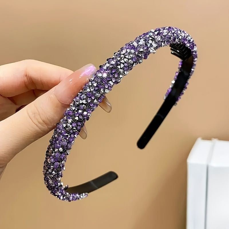 أطواق شعر مزينة بالكريستال ومشط داخلي تصميم عصري للبنات - DeerChic
