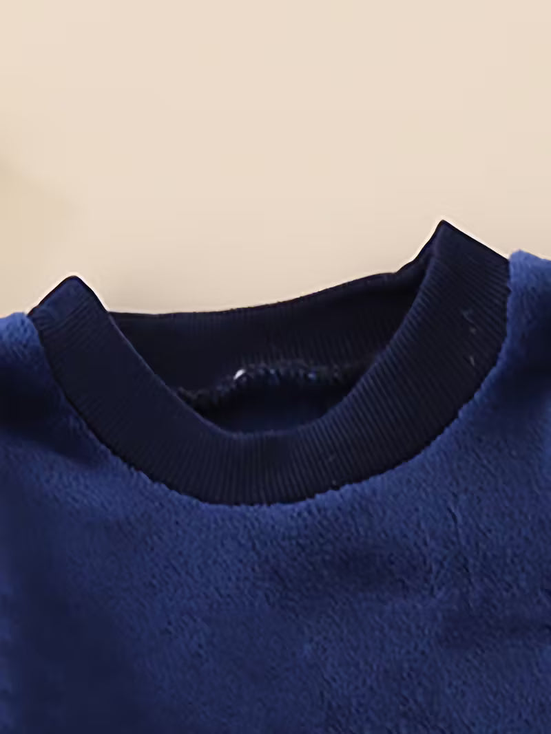 بيجاما قطعتين بتطريز كرتونى شتوي دافئ