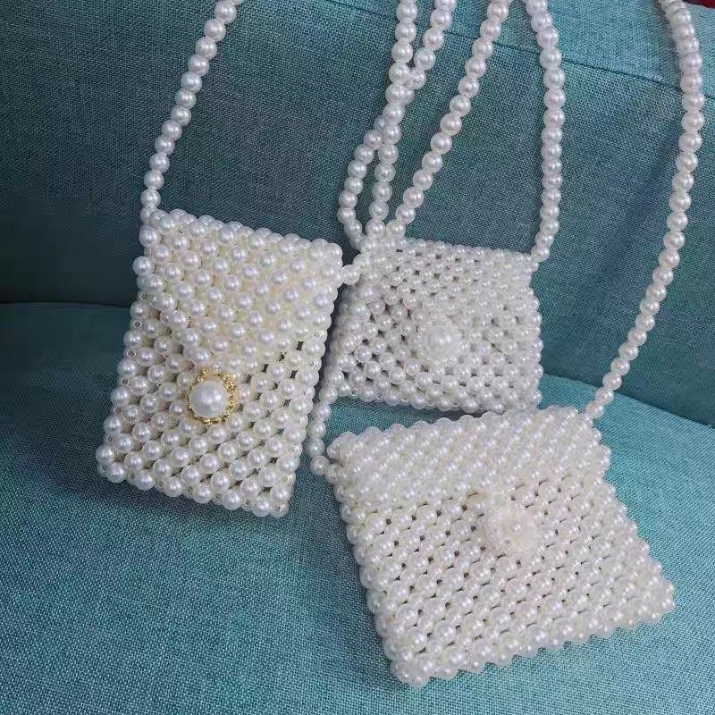 حقيبة كتف لؤلؤية مزينة بزر أنيق ستايل عصري فاخر للبنات - DeerChic