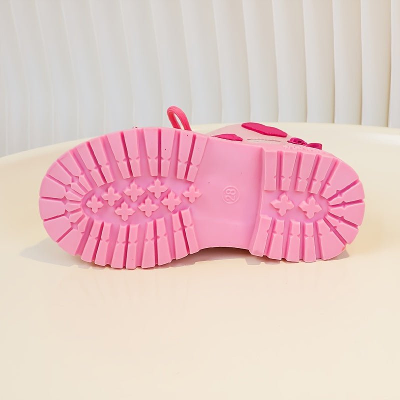 حذاء بوت بناتي شتوي بتصميم قلوب - DeerChic