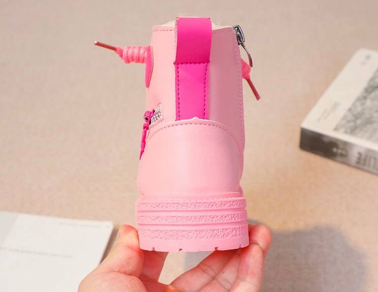 حذاء بوت بناتي شتوي بتصميم قلوب - DeerChic