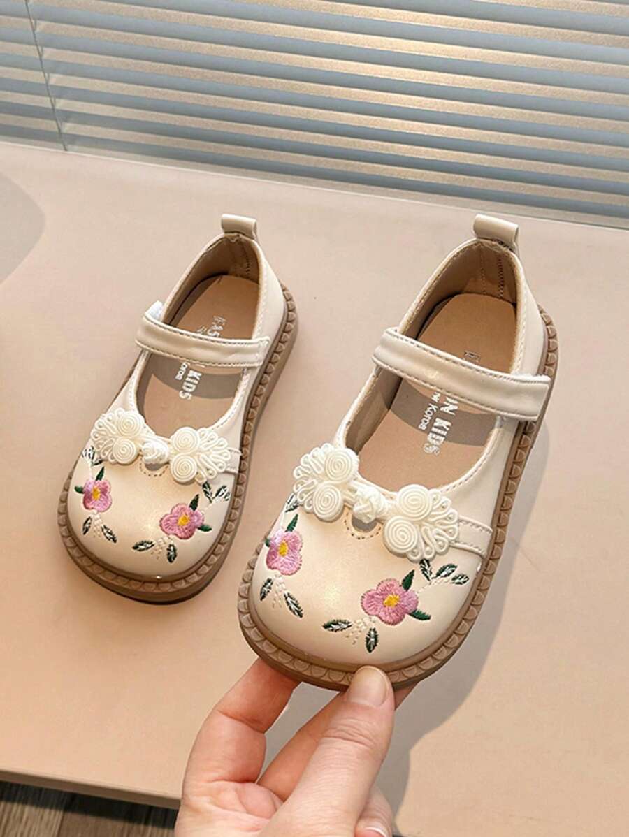 حذاء بتطريز ورود بتصميم كلاسيكي صيفي للبنات - DeerChic
