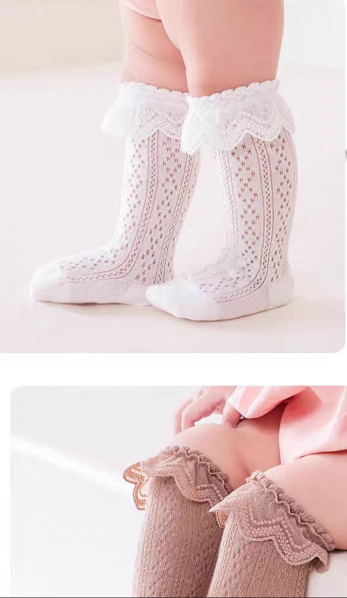 جوارب بناتية أنيقة بكشكش دانتيل لمسة ناعمة لكل إطلالة - DeerChic