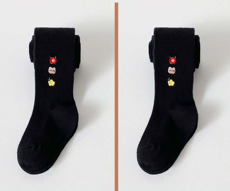 جوارب بناتي قطنية مزينة بزهور - DeerChic