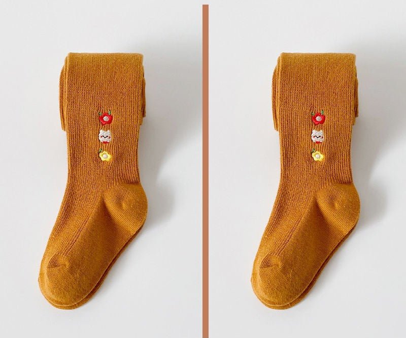 جوارب بناتي قطنية مزينة بزهور - DeerChic