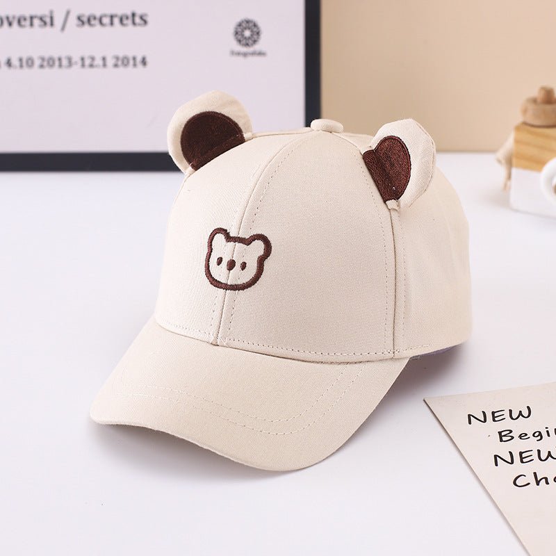 قبعة أطفال بأذنين دب مطرزة بتصميم كرتوني - DeerChic