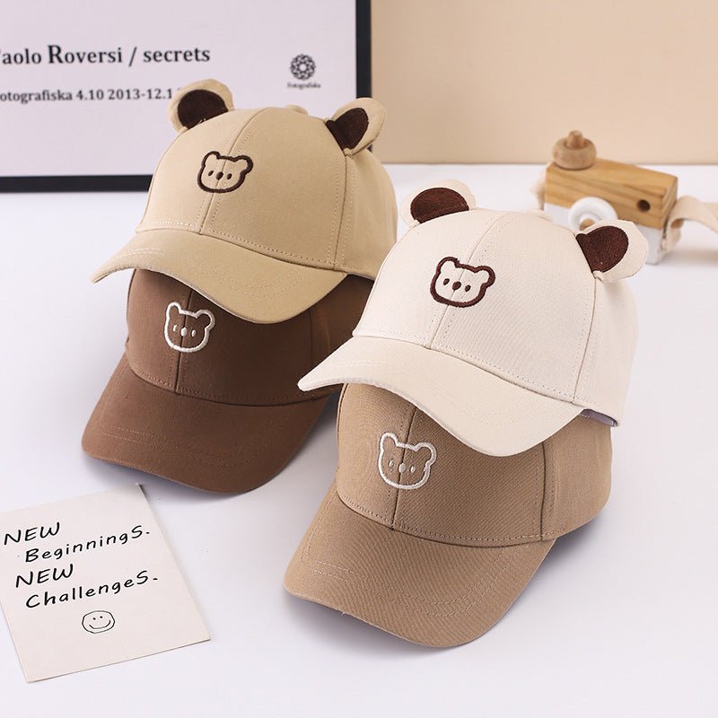 قبعة أطفال بأذنين دب مطرزة بتصميم كرتوني - DeerChic