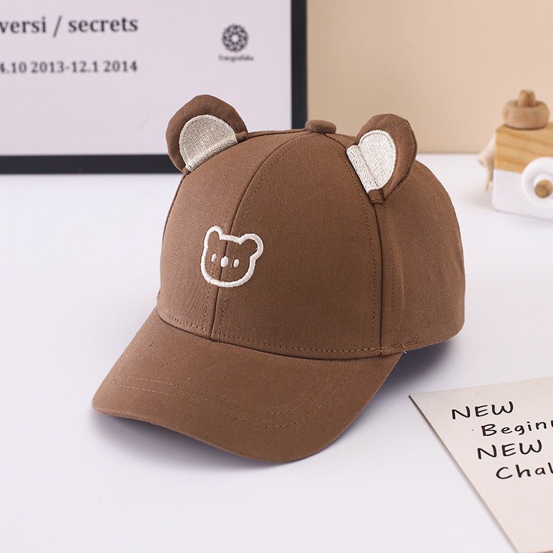 قبعة أطفال بأذنين دب مطرزة بتصميم كرتوني - DeerChic