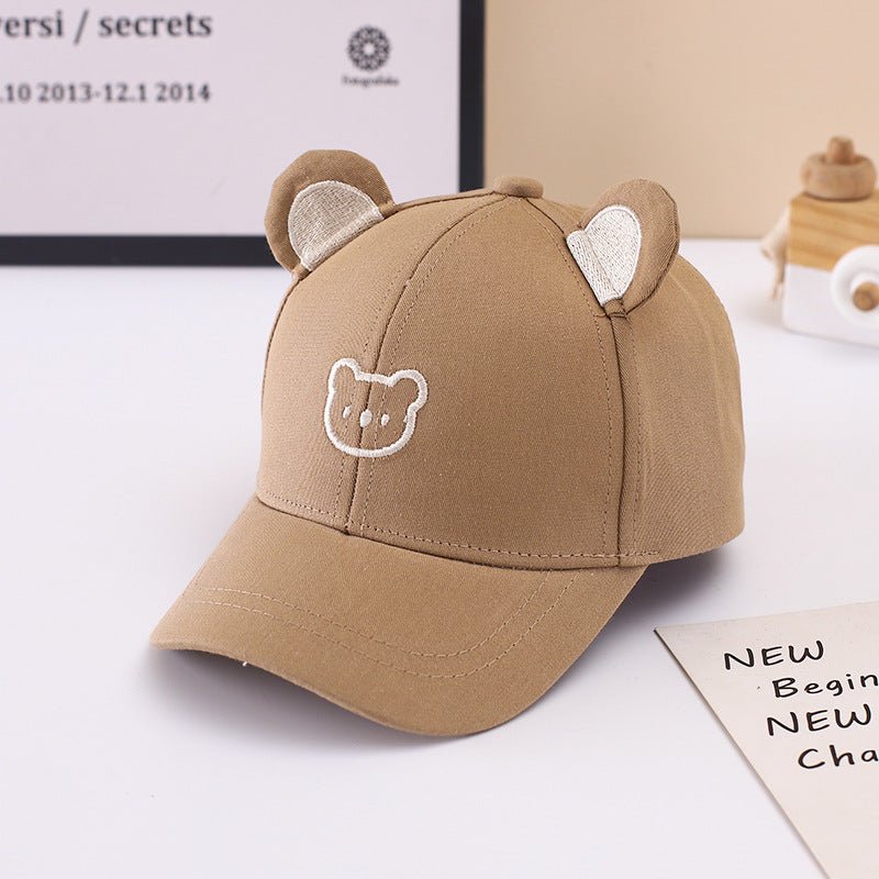 قبعة أطفال بأذنين دب مطرزة بتصميم كرتوني - DeerChic