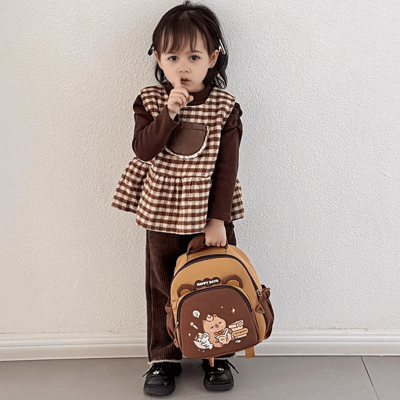 la crèche bébé -حقيبة ظهر مدرسية بطبعة دب