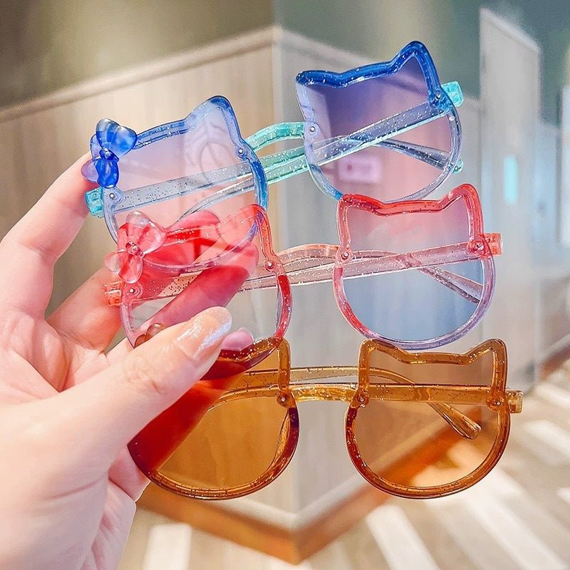 مجموعة ثلاتة نظارات شمسية بتصميم ميكي ماوس و زخارف قلوب ملونة للبنات - DeerChic