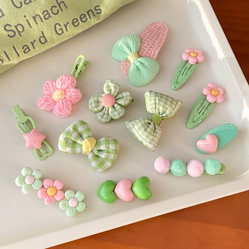 مشابك شعر بناتية متعددة الأشكال بتصميم ربيعي صيفي للبنات