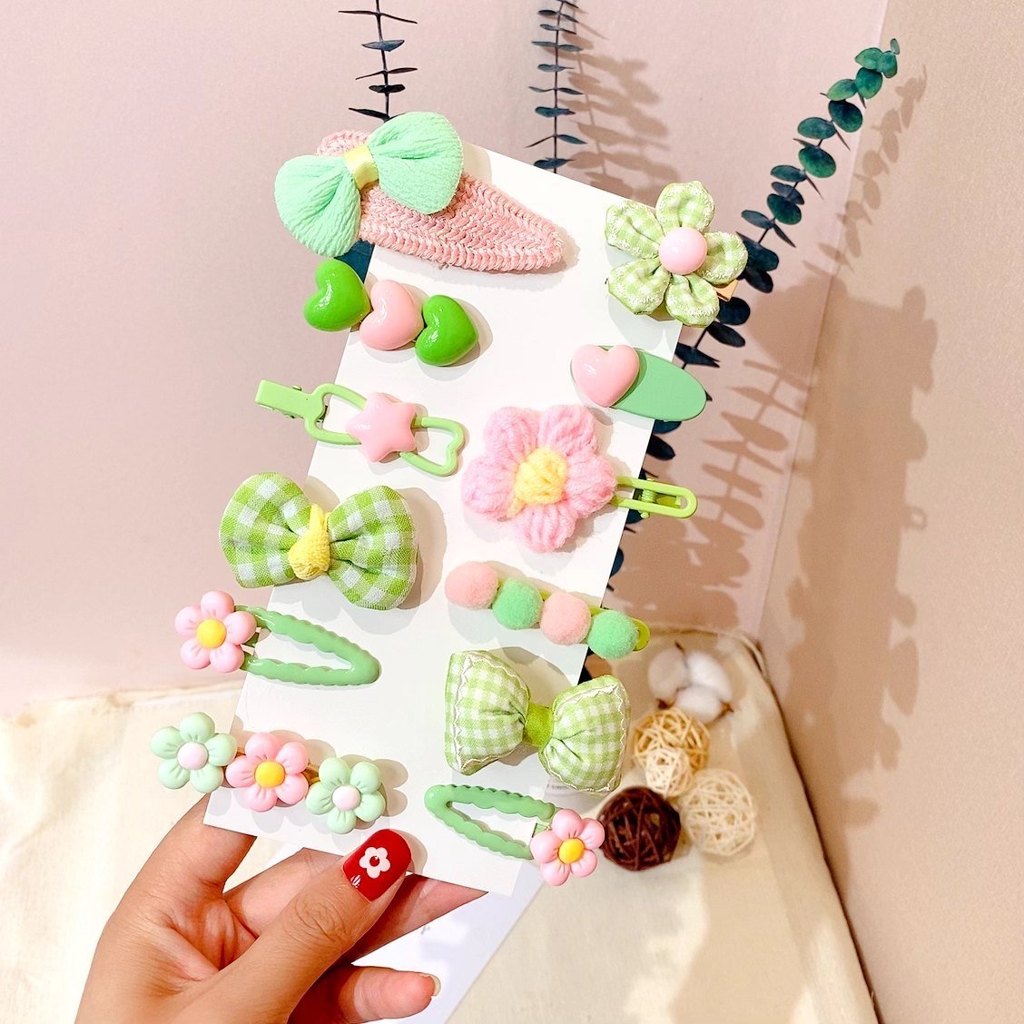 مشابك شعر بناتية متعددة الأشكال بتصميم ربيعي صيفي للبنات