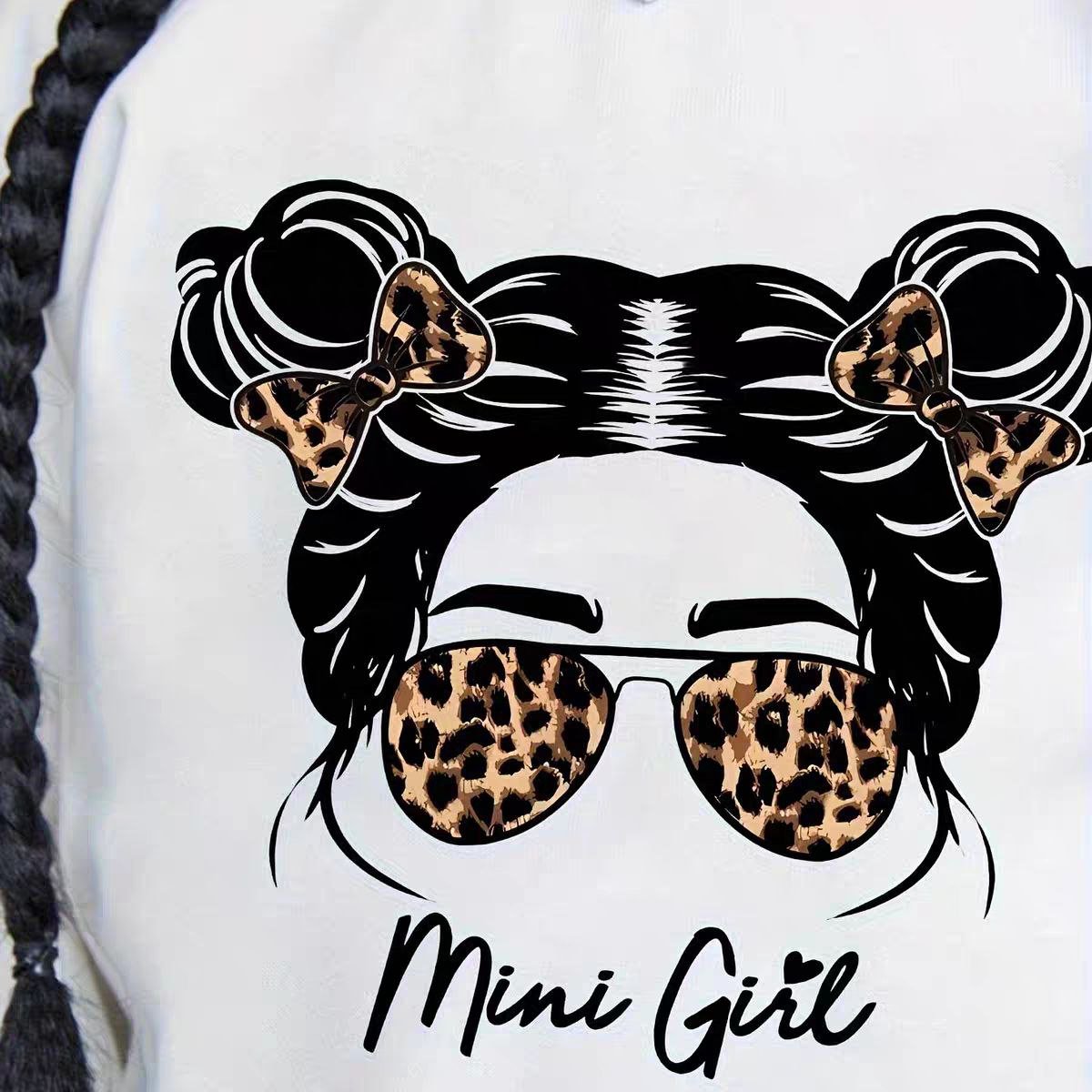 و نظارات فهد للبنات"Mini Girl" طقم خريفى بطبعة - DeerChic