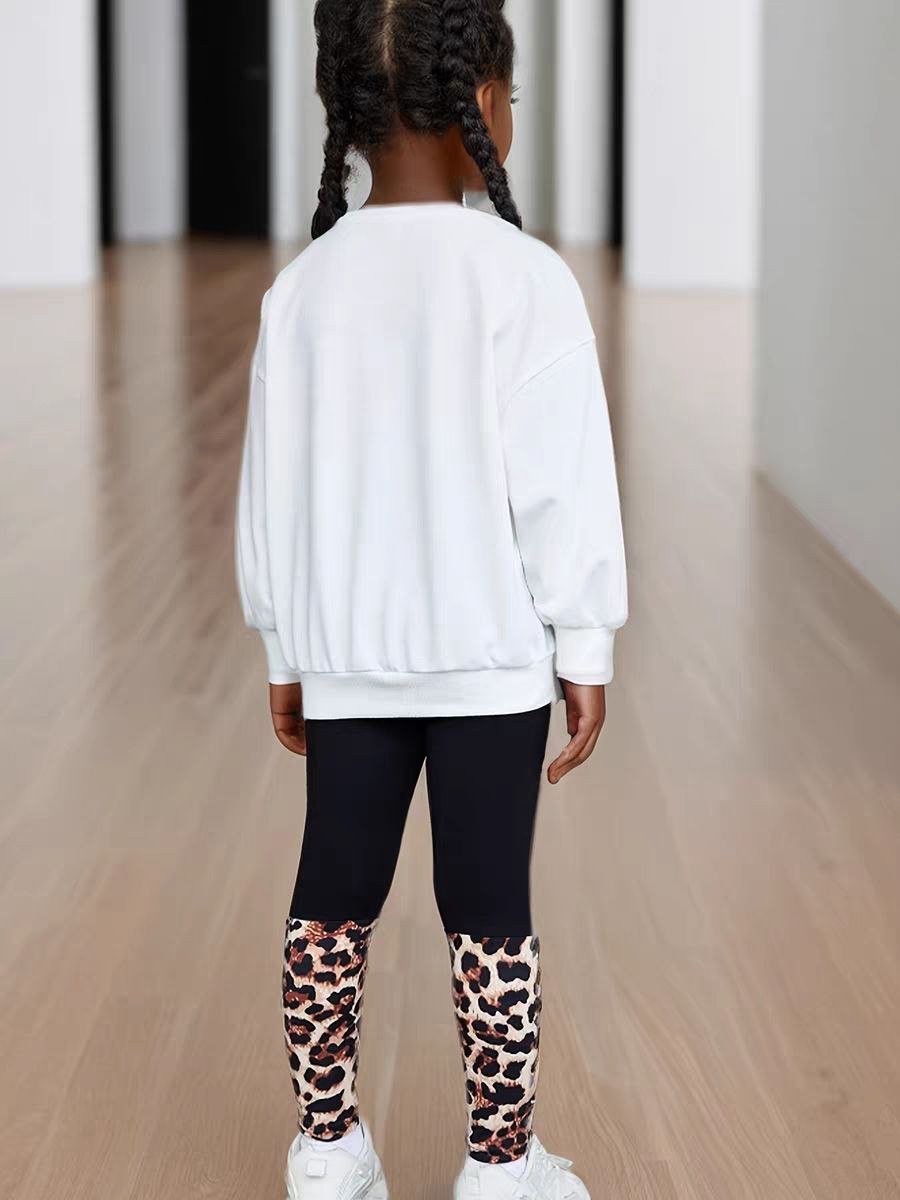 و نظارات فهد للبنات"Mini Girl" طقم خريفى بطبعة - DeerChic