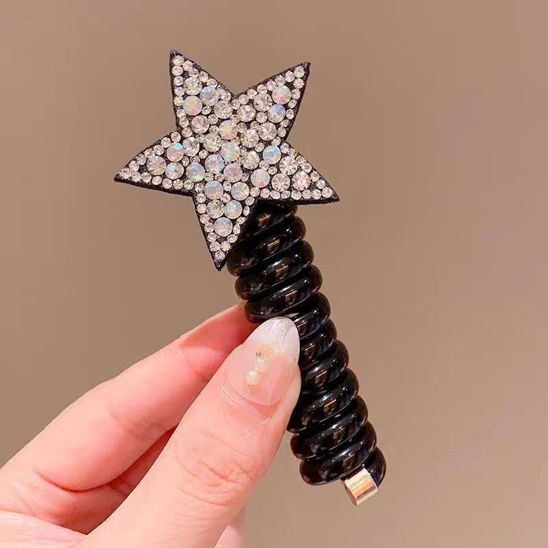 ربطات شعر بنجمة لامعة وتصميم حلزوني للبنات - DeerChic