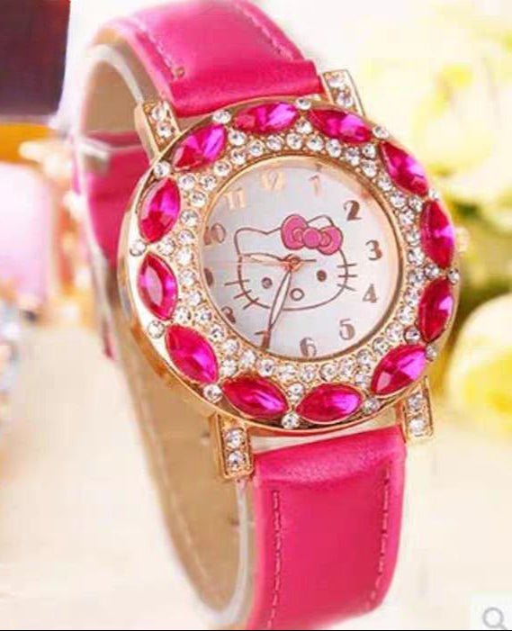 ساعة يد مرصعة بالكريستال للبنات