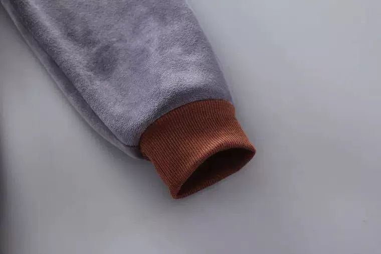 طقم أطفال 3 قطع مطرز بدب كرتوني شتوي دافئ - DeerChic