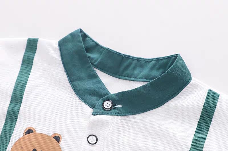 طقم بطبعة دب تصميم صيفي للأولاد - DeerChic