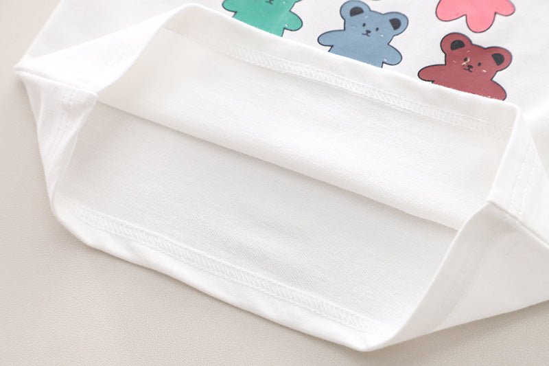 طقم جينز بربطات كت وتيشيرت بطبعات كرتونية - DeerChic