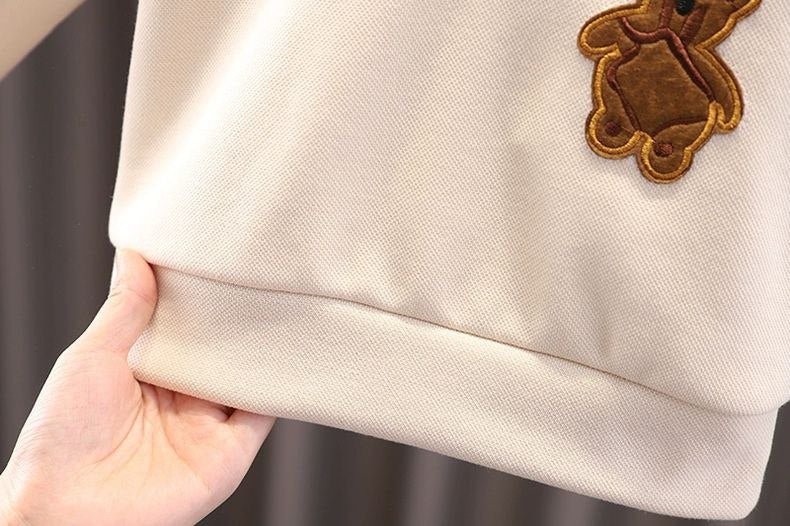 طقم خريفي بطبعة دب وتيشيرت بولو للأولاد - DeerChic