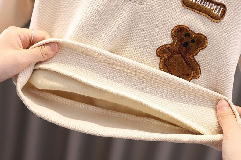 طقم خريفي بطبعة دب وتيشيرت بولو للأولاد - DeerChic