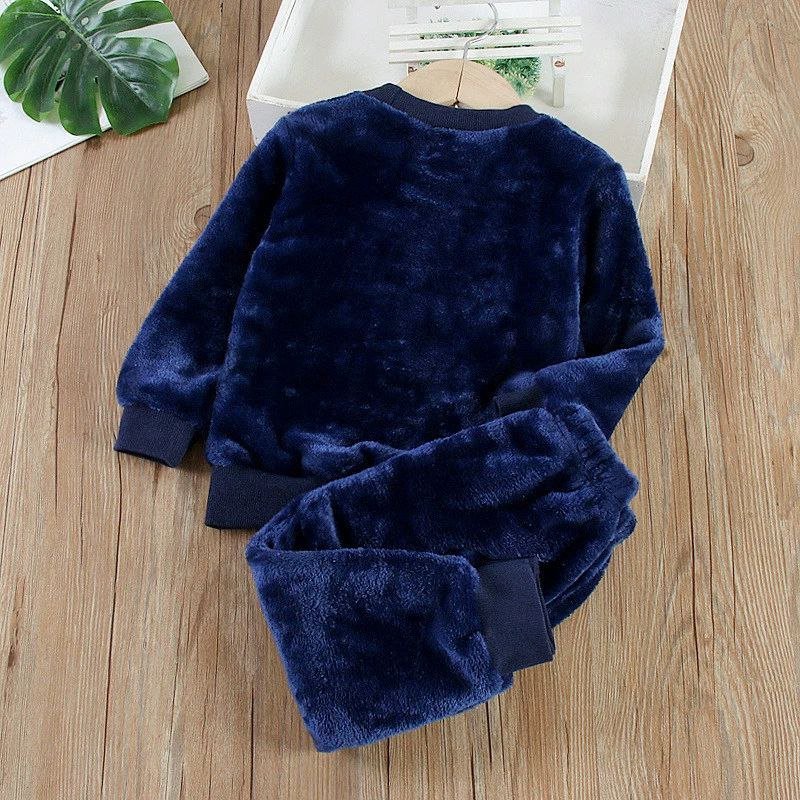 طقم قطعتين بتطريز كرتونى شتوي دافئ - DeerChic