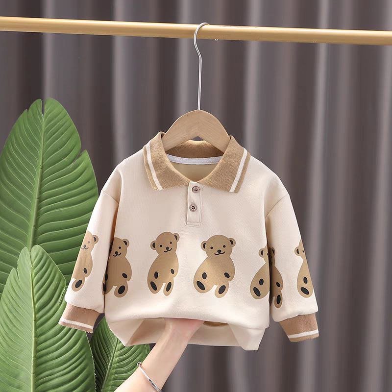 طقم قطعتين دافئ بطبعة كرتونية للأطفال - DeerChic