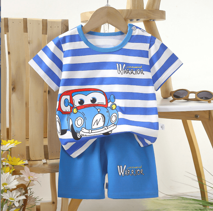 طقم من قطعتين بطباعة كرتونية صيفي للأولاد