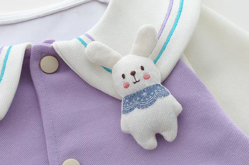 طقم من قطعتين بتصميم خريفي للبنات - DeerChic