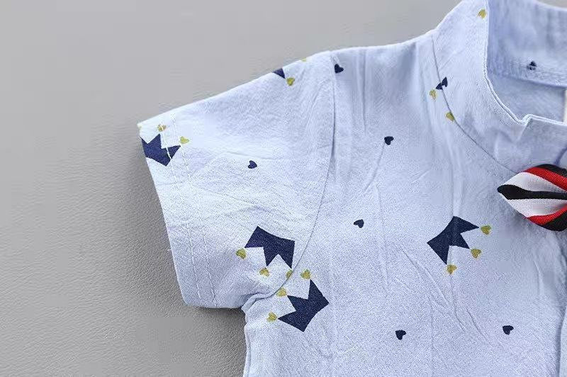 طقم صيفي من قطعتين بطبعة ديناصورات للأولاد - DeerChic